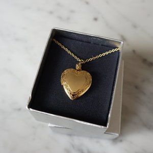 Heart Locket Necklace, Gold Colour